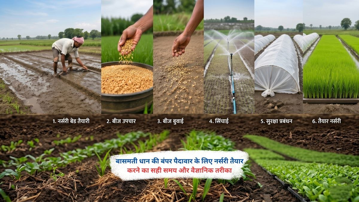 बासमती धान की नर्सरी तैयार करने की वैज्ञानिक विधि और सही समय
