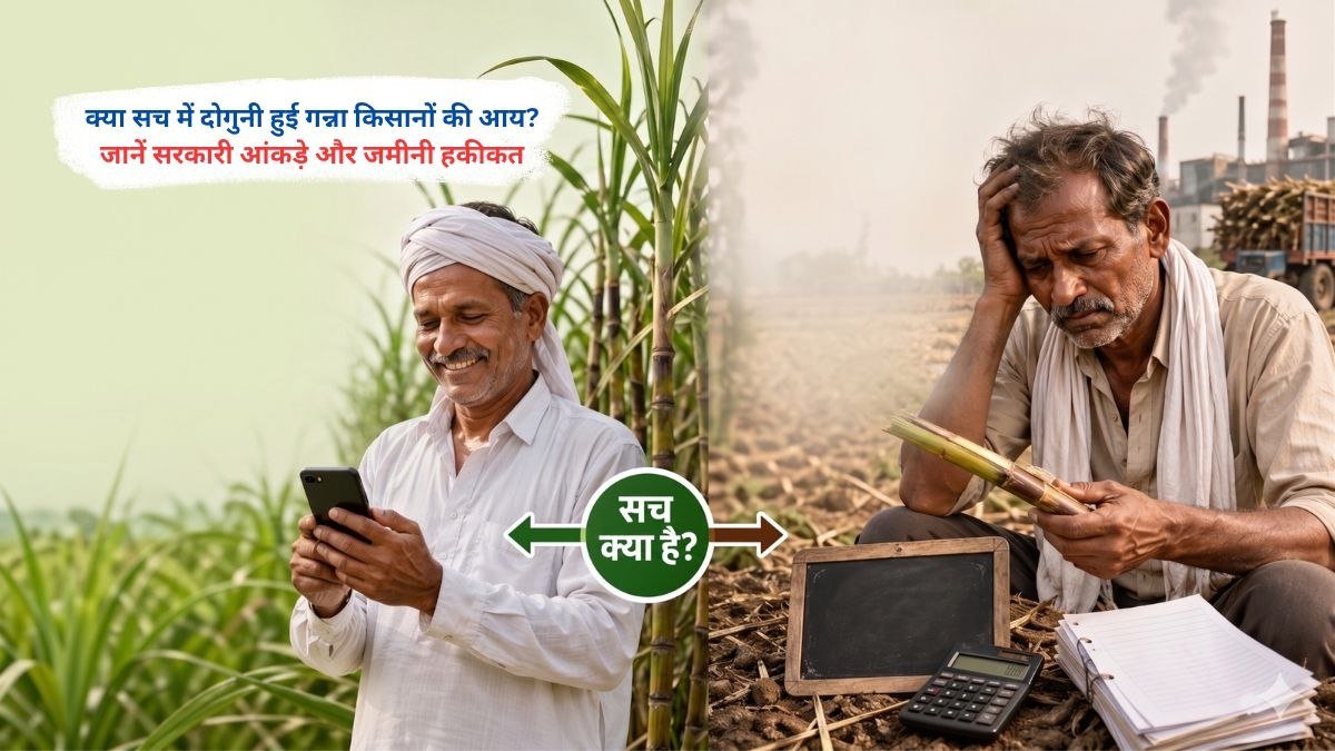 गन्ना किसानों की आय दोगुनी होने के दावे पर सरकारी आंकड़े और जमीनी हकीकत का विश्लेषण