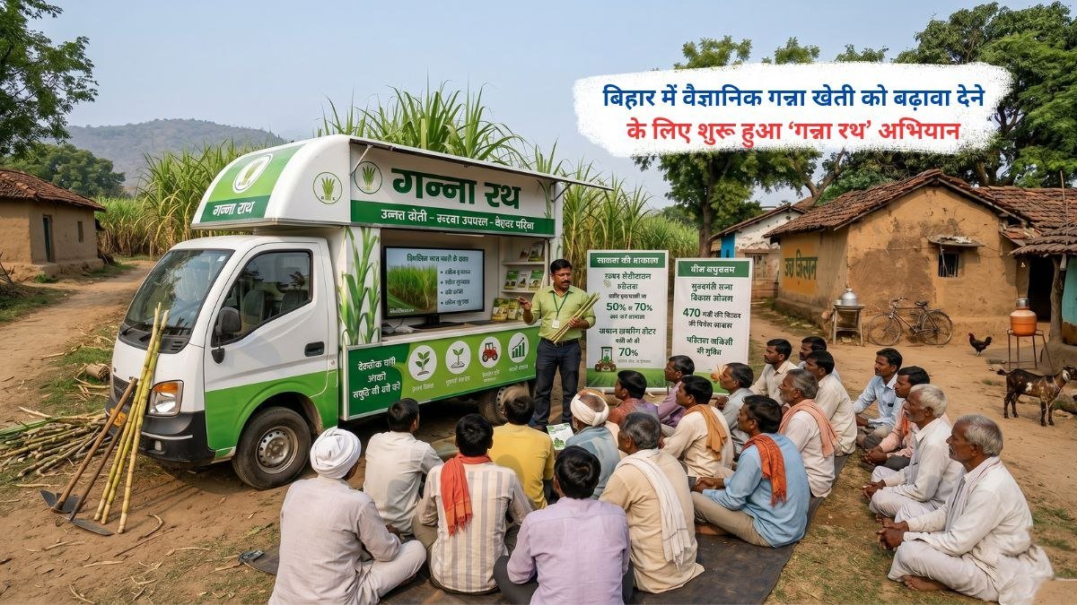 बिहार में वैज्ञानिक गन्ना खेती को बढ़ावा देने के लिए शुरू हुआ गन्ना रथ अभियान