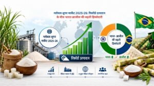 ग्लोबल शुगर मार्केट 2025-26 में भारत और ब्राजील का बढ़ता उत्पादन