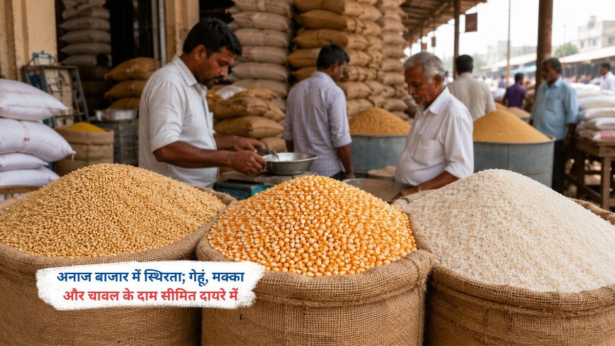 अनाज बाजार में गेहूं, मक्का और चावल के दाम स्थिर बने हुए हैं।