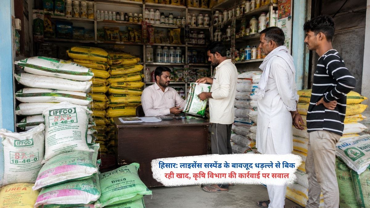 हिसार में लाइसेंस सस्पेंड होने के बावजूद खाद बिक्री जारी