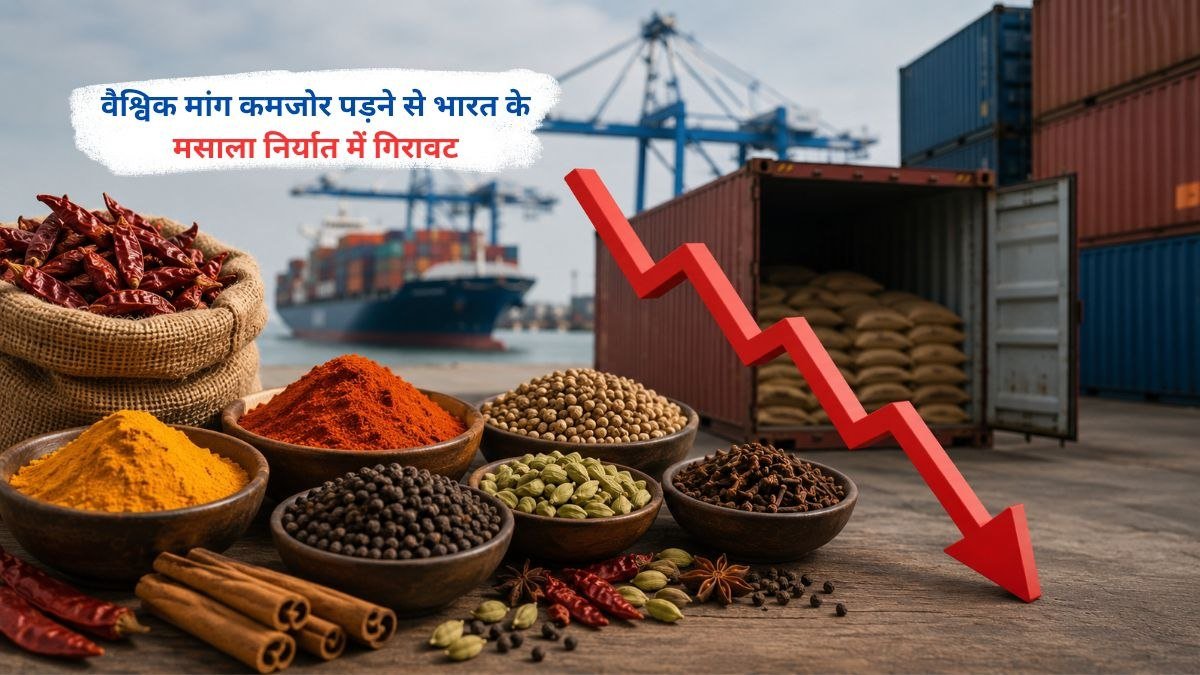 वैश्विक मांग कमजोर पड़ने से भारत के मसाला निर्यात में गिरावट