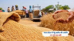 मध्य प्रदेश में किसानों से गेहूं खरीद की अवधि 23 मई 2026 तक बढ़ाई गई।