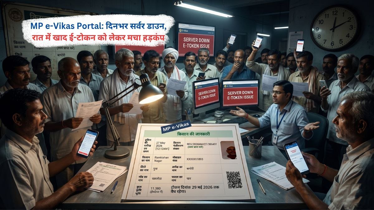 MP e-Vikas Portal में सर्वर डाउन होने से खाद ई-टोकन प्रक्रिया प्रभावित, किसान परेशान