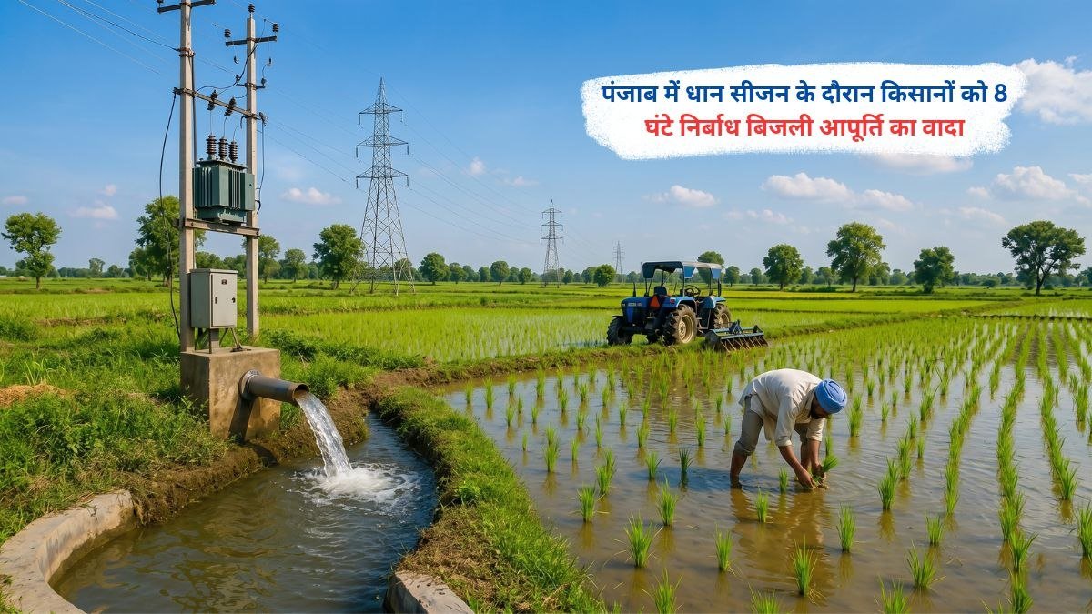 पंजाब में धान सीजन के दौरान किसानों को 8 घंटे निर्बाध बिजली आपूर्ति