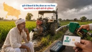यूपी में किसानों के लिए डीजल के नए नियम से ट्रैक्टर और खेती कार्य करते किसान