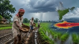 बिहार में मानसून के दौरान किसान खरीफ फसलों की बुआई करते हुए, एल-नीनो के बीच खेती की तैयारी