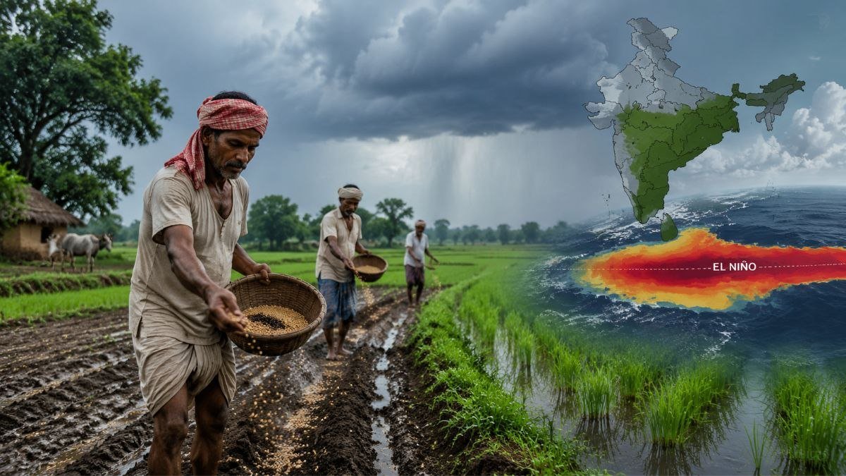 बिहार में मानसून के दौरान किसान खरीफ फसलों की बुआई करते हुए, एल-नीनो के बीच खेती की तैयारी