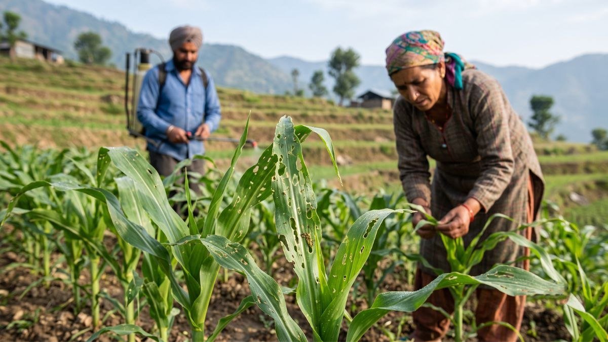 हिमाचल प्रदेश के 6 जिलों में मक्का की फसल पर फॉल आर्मीवर्म का हमला, कृषि वैज्ञानिकों द्वारा बताए गए बचाव के उपाय