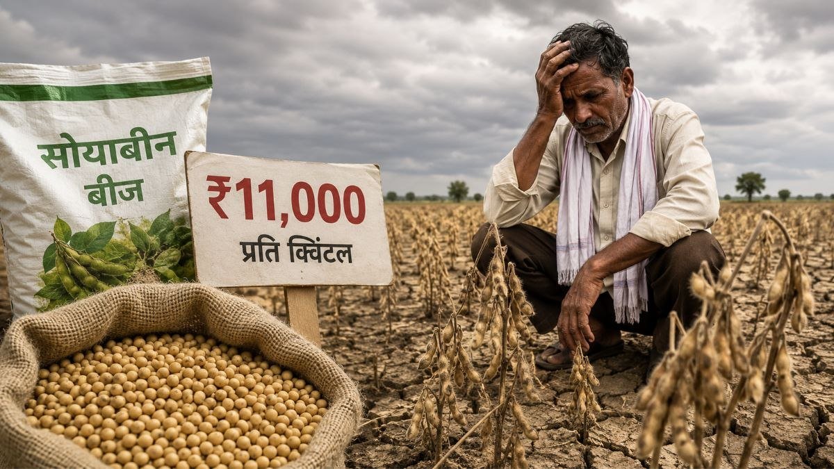 ₹11,000 प्रति क्विंटल सोयाबीन बीज की कीमत और बारिश न होने से कोटा संभाग के सोयाबीन किसान परेशान।