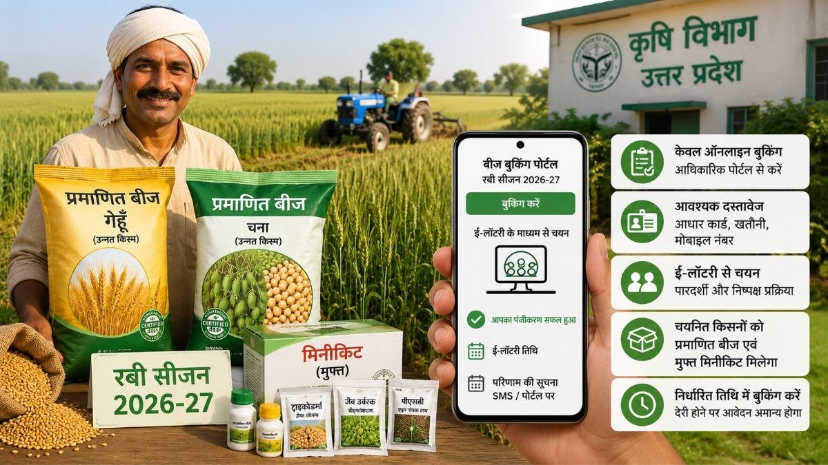 UP में प्रमाणित बीज और मुफ्त मिनीकिट की बुकिंग शुरू, ई-लॉटरी से मिलेगा लाभ