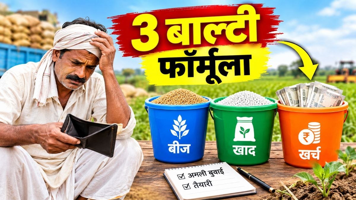 फसल बेचने के बाद कमाई को खेती की लागत, घरेलू खर्च और बचत में बांटने का 3 बाल्टी फॉर्मूला