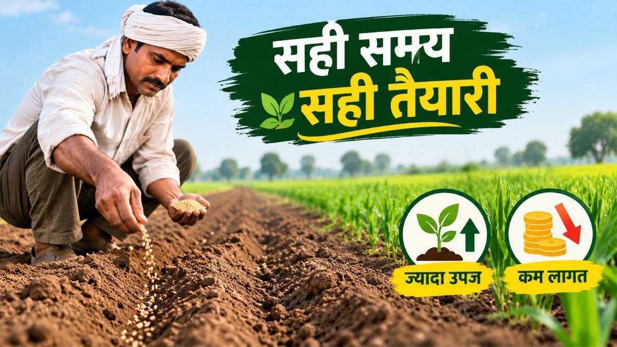 रबी फसलों की वैज्ञानिक बुवाई करते किसान