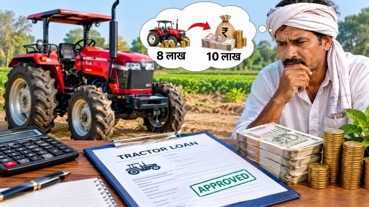 8 लाख रुपये के ट्रैक्टर की खरीद पर 10 लाख रुपये के कर्ज और ब्याज की गणना